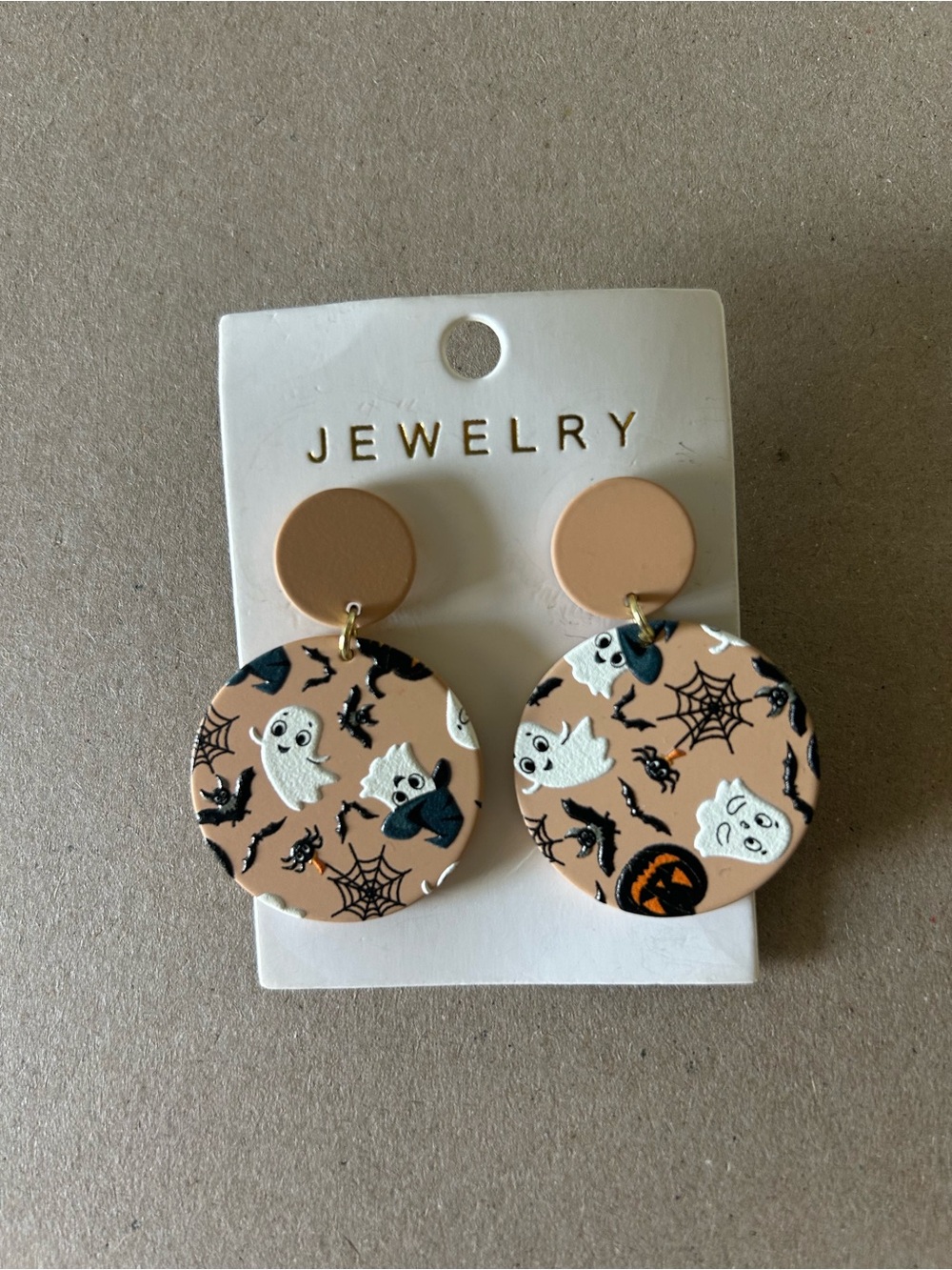 Tan Halloween Dangle Earrings